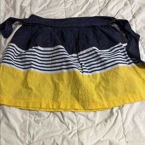 Crown & Ivy blue, white, and yellow aline skirt